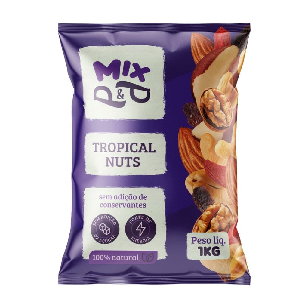Mix Tropical Nuts 1Kg Castanha de Caju do Pará Amendoa Nozes Uva Passa Amendoim Gojiberry P&amp;P