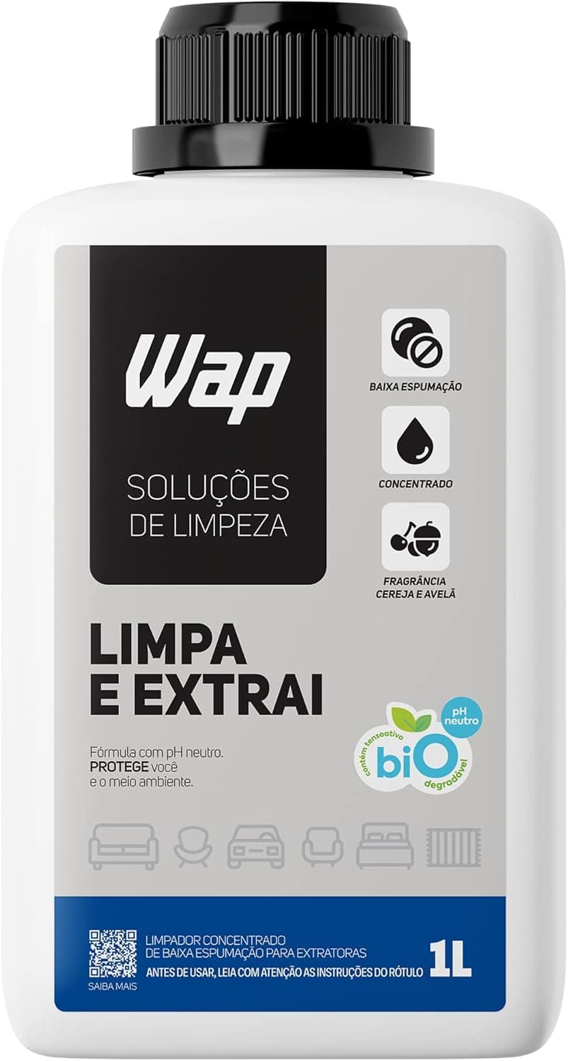 Detergente Limpador para Extratoras Concentrado WAP Limpa e Extrai, com Fragrância e sem Espuma, 1 Litro : Amazon.com.br: Casa