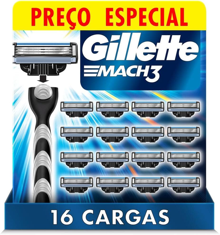Gillette Mach3 Carga para Aparelho de Barbear 16 Unidades : Amazon.com.br: Beleza