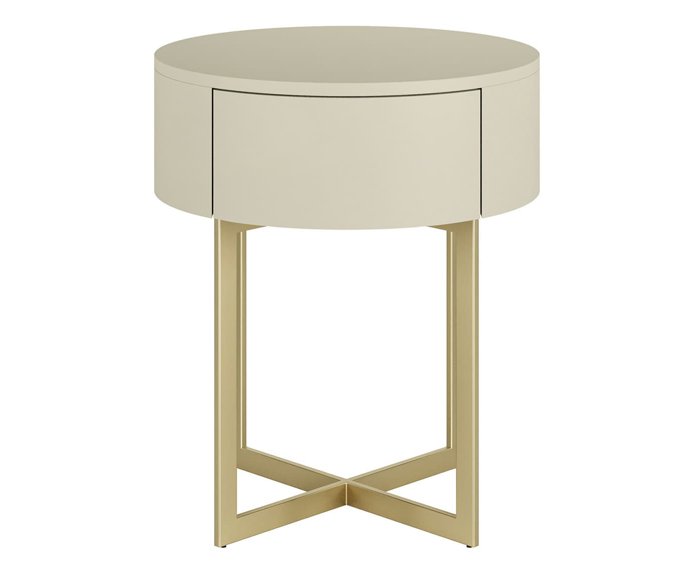 Mesa de Cabeceira Redonda Pecci Frapê e Dourado | Westwing