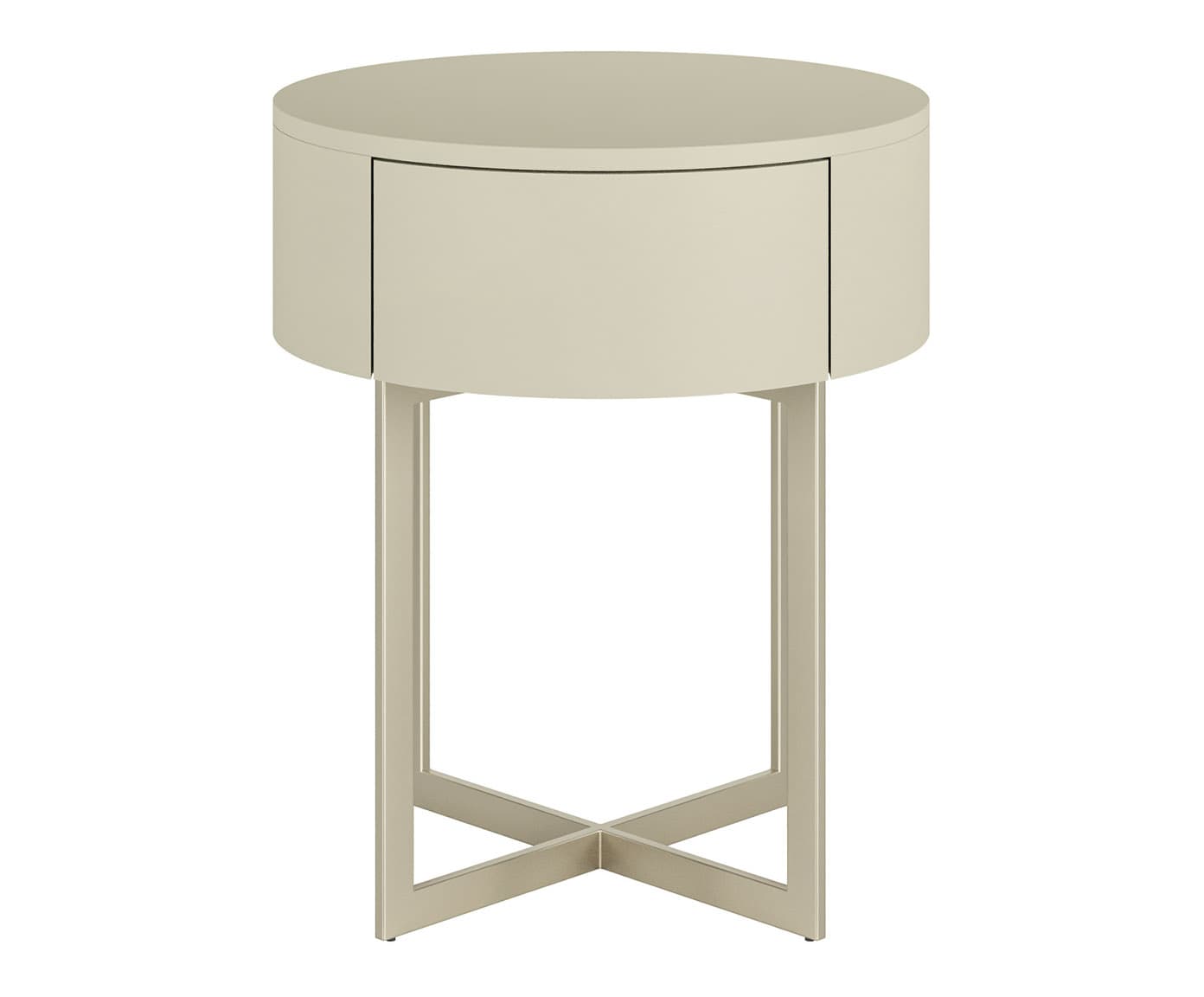Mesa de Cabeceira Redonda Pecci Frapê e Champanhe | Westwing